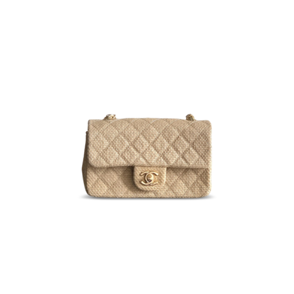 CHANEL 26C QUILTED MINI CLASSIC FLAP WOVEN BAG (20*14*8cm)